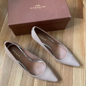 Coach pointed toe nude heels!